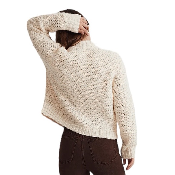 Madewell Bomber Cardigan Sweater in Antique Cream - Picture 3 of 11